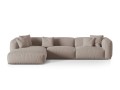 Sofa narożna modułowa 4-osobowa Martina tkanina strukturalna beżowa P/L