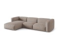Sofa narożna modułowa 4-osobowa Martina tkanina strukturalna beżowa P/L