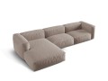 Sofa narożna modułowa 4-osobowa Martina tkanina strukturalna beżowa P/L