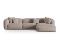 Sofa narożna modułowa 4-osobowa Martina tkanina strukturalna beżowa P/L