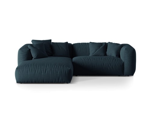 Sofa narożna modułowa 3-osobowa Martina tkanina strukturalna granatowa P/L