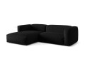 Sofa narożna modułowa 3-osobowa Martina tkanina strukturalna czarna P/L