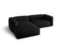 Sofa narożna modułowa 3-osobowa Martina tkanina strukturalna czarna P/L