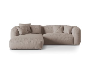 Sofa narożna modułowa 3-osobowa Martina tkanina strukturalna beżowa P/L