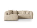 Sofa narożna modułowa 3-osobowy Martina welur jasny beż P/L