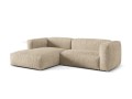 Sofa narożna modułowa 3-osobowy Martina welur jasny beż P/L