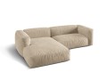 Sofa narożna modułowa 3-osobowy Martina welur jasny beż P/L