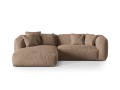 Sofa narożna modułowa 3-osobowy Martina welur ciemny beż P/L