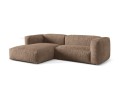 Sofa narożna modułowa 3-osobowy Martina welur ciemny beż P/L