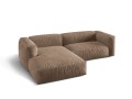 Sofa narożna modułowa 3-osobowy Martina welur ciemny beż P/L
