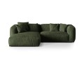 Sofa narożna modułowa 3-osobowy Martina welur oliwkowa P/L