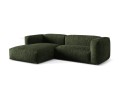 Sofa narożna modułowa 3-osobowy Martina welur oliwkowa P/L