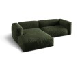 Sofa narożna modułowa 3-osobowy Martina welur oliwkowa P/L