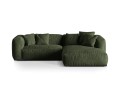 Sofa narożna modułowa 3-osobowy Martina welur oliwkowa P/L