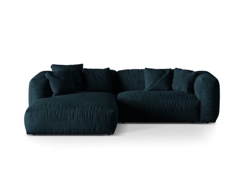 Sofa narożna modułowa 3-osobowy Martina welur granatowa P/L