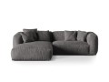 Sofa narożna modułowa 3-osobowy Martina welur szara P/L