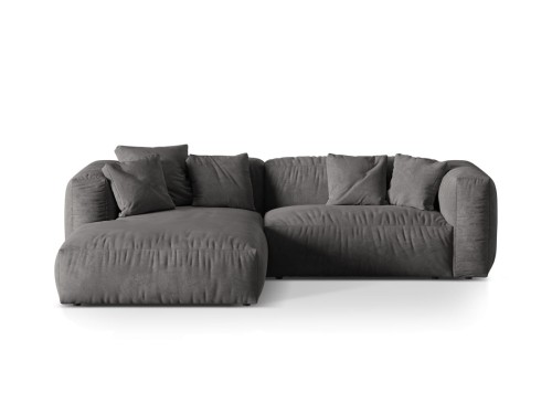 Sofa narożna modułowa 3-osobowy Martina welur szara P/L
