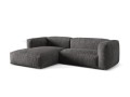 Sofa narożna modułowa 3-osobowy Martina welur szara P/L