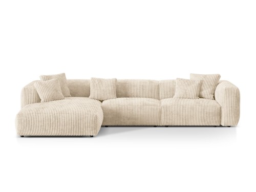 Sofa narożna modułowa 4-osobowa Martina sztruks jasny beż P/L