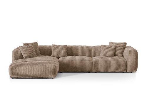 Sofa narożna modułowa 4-osobowa Martina sztruks ciemny beż P/L