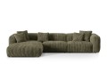 Sofa narożna modułowa 4-osobowa Martina sztruks oliwkowa P/L
