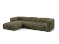 Sofa narożna modułowa 4-osobowa Martina sztruks oliwkowa P/L