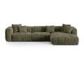 Sofa narożna modułowa 4-osobowa Martina sztruks oliwkowa P/L