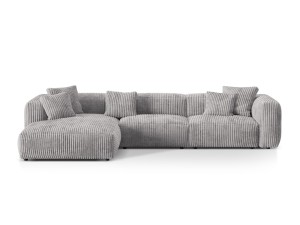Sofa narożna modułowa 4-osobowa Martina sztruks szara P/L