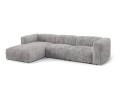 Sofa narożna modułowa 4-osobowa Martina sztruks szara P/L