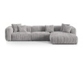 Sofa narożna modułowa 4-osobowa Martina sztruks szara P/L