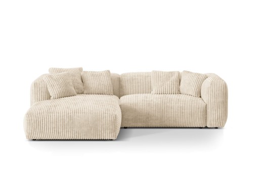 Sofa narożna modułowa 3-osobowa Martina sztruks jasny beż P/L