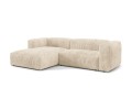 Sofa narożna modułowa 3-osobowa Martina sztruks jasny beż P/L