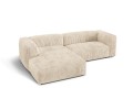 Sofa narożna modułowa 3-osobowa Martina sztruks jasny beż P/L