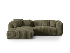Sofa narożna modułowa 3-osobowa Martina sztruks oliwkowa P/L