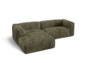 Sofa narożna modułowa 3-osobowa Martina sztruks oliwkowa P/L