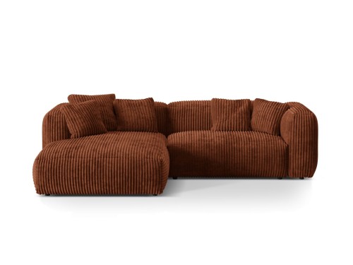 Sofa narożna modułowa 3-osobowa Martina sztruks terakota P/L