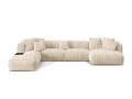 Modułowa sofa panoramiczna Martina sztruks jasny beż P/L