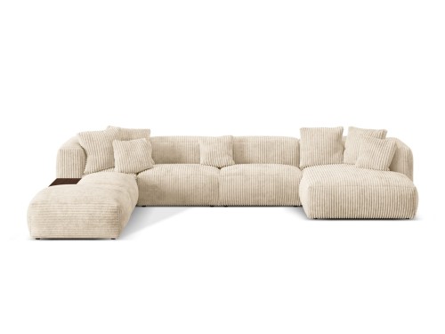 Modułowa sofa panoramiczna Martina sztruks jasny beż P/L