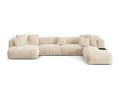 Modułowa sofa panoramiczna Martina sztruks jasny beż P/L
