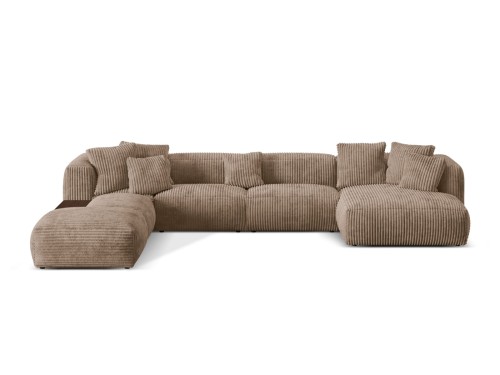 Modułowa sofa panoramiczna Martina sztruks ciemny beż P/L