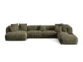 Modułowa sofa panoramiczna Martina sztruks oliwkowa P/L