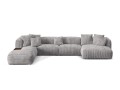 Modułowa sofa panoramiczna Martina sztruks szara P/L