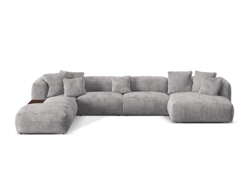 Modułowa sofa panoramiczna Martina sztruks szara P/L