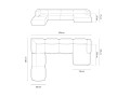 Modułowa sofa panoramiczna Martina sztruks szara P/L