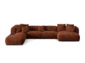 Modułowa sofa panoramiczna Martina sztruks terakota P/L