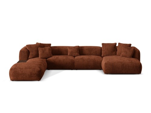Modułowa sofa panoramiczna Martina sztruks terakota P/L