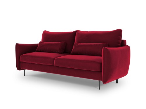 Sofa 3-osobowa Vermont z funkcją spania velvet czerwona