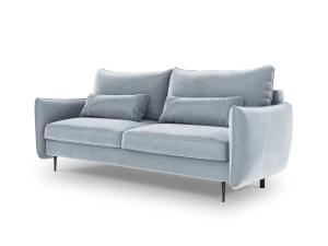 Sofa 3-osobowa Vermont z funkcją spania velvet błękitna
