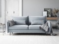 Sofa 3-osobowa Vermont z funkcją spania velvet błękitna