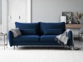 Sofa 3-osobowa Vermont z funkcją spania velvet niebieska